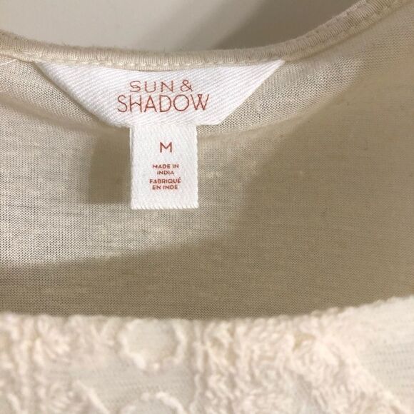 Nwt- Sun & Shadow Ivory Lace Lightweight Top - Picture 4 of 5